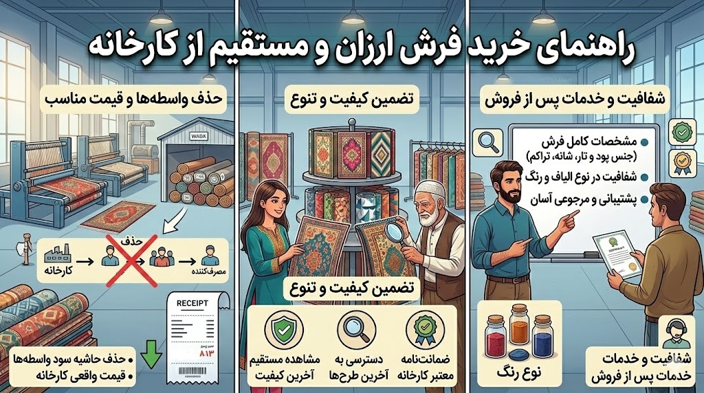 چگونه در خرید فرش فریب نخوریم؟ 3 خرید فرش از کارخانه